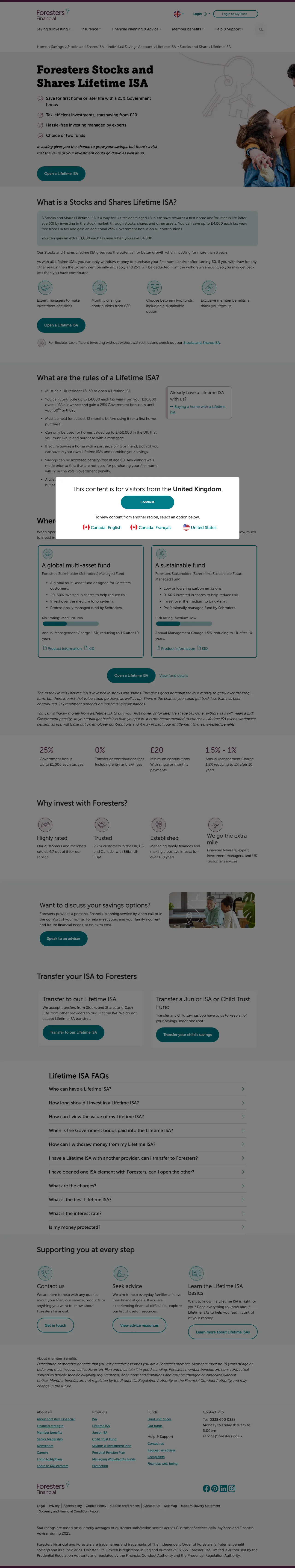 Screenshot of foresters.com