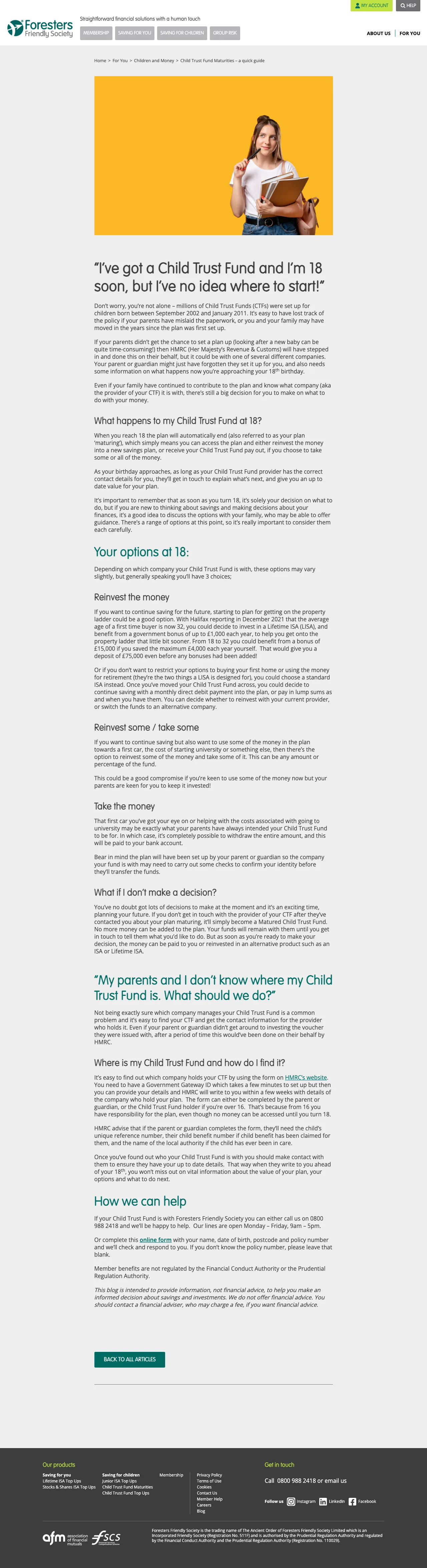 Screenshot of forestersfriendlysociety.co.uk