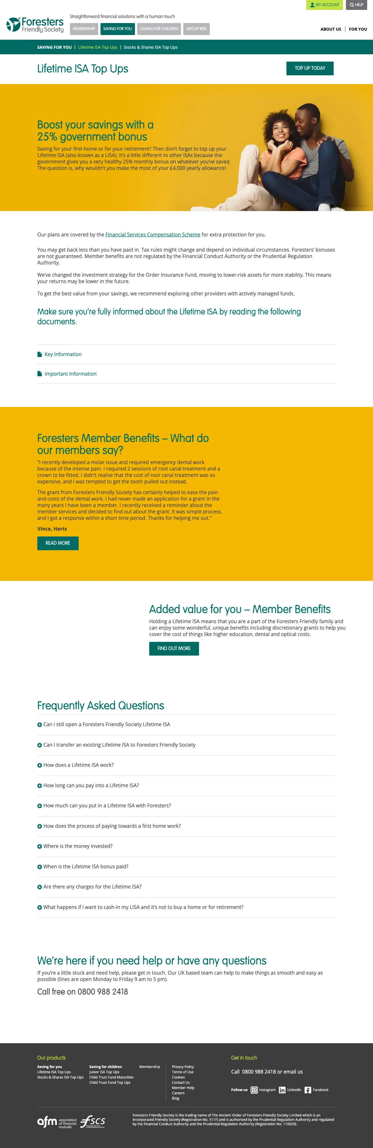Screenshot of forestersfriendlysociety.co.uk
