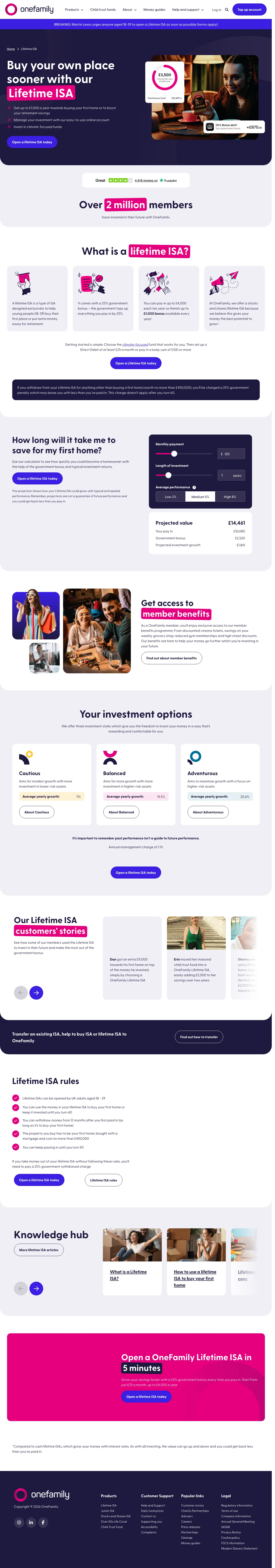 Screenshot of onefamily.com